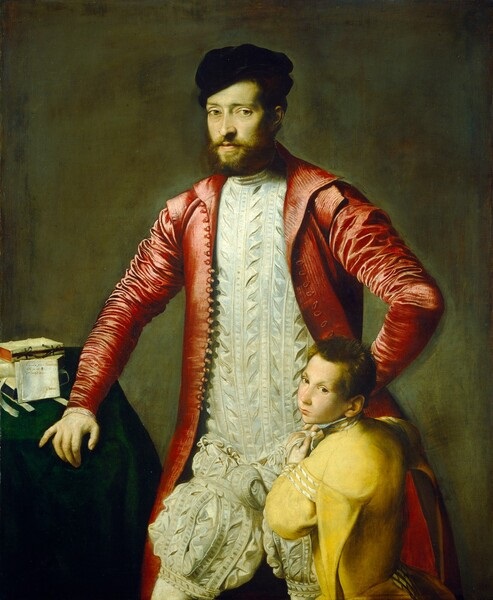 Alessandro Alberti with Page, ca. 1545, North Italian School, possibly Gian Paolo Pace, National Gallery of Art, Washington D.C. Samuel Kress Collection,  1952.5.8
